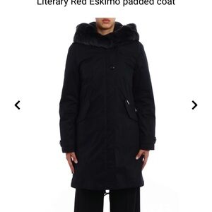 WOOLRICH Women’s Parka XS - Black Literary Rex Coat With Rabbit Fur Hood & Trim